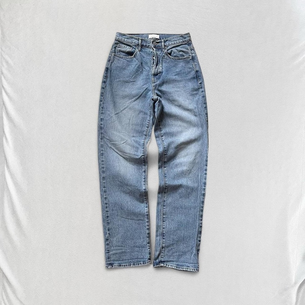 PacSun Stretch Dad Medium Blue High-Waisted Rise Straight Jeans, Women’s 26”
